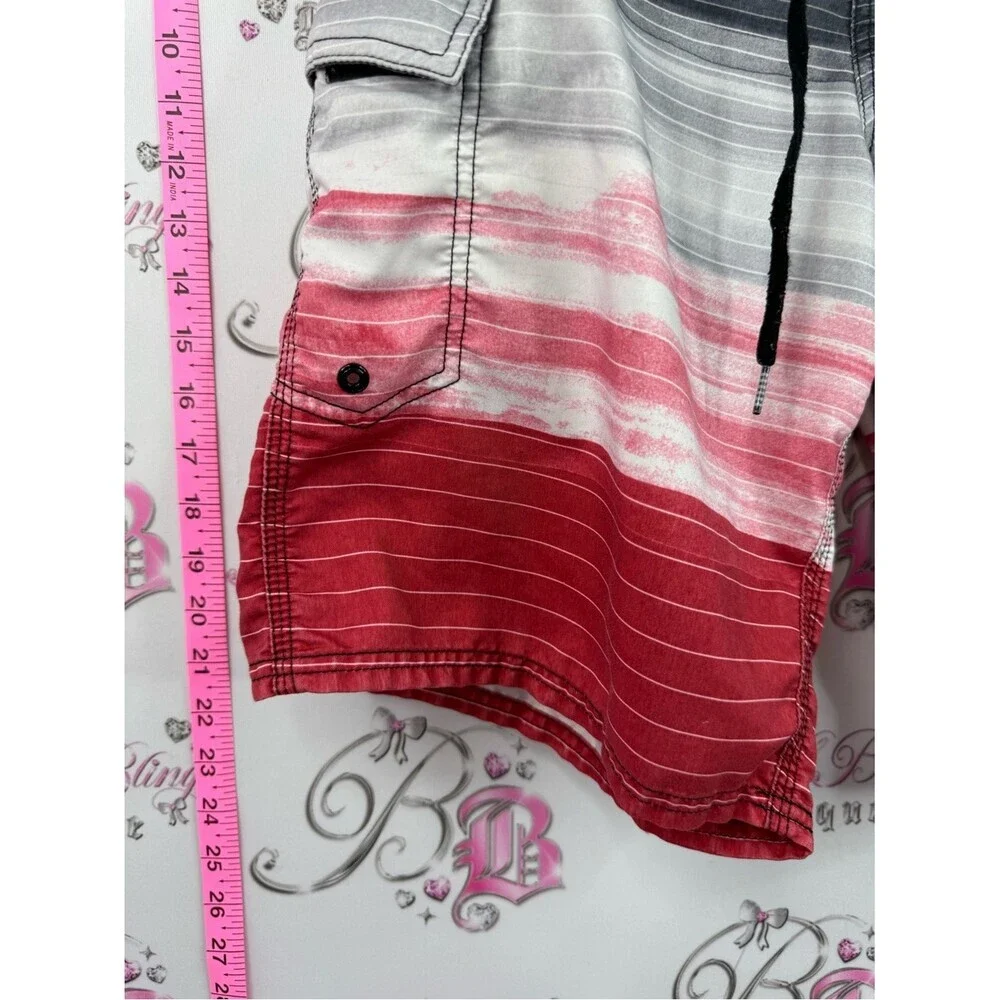 O'Neill shorts swim Ombre Black Gray White to Red Men's Swim Board Shorts